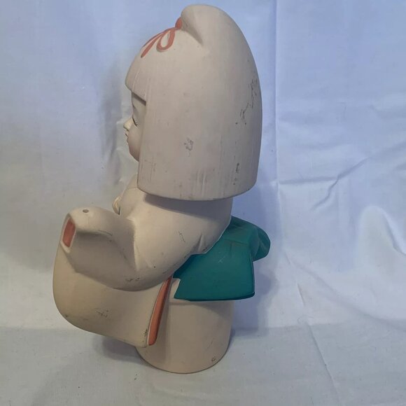 Ceramic Geisha Figure - The Orient Inc - Kawaii - Maple Leaf Design- 10” Tall - Picture 4 of 10